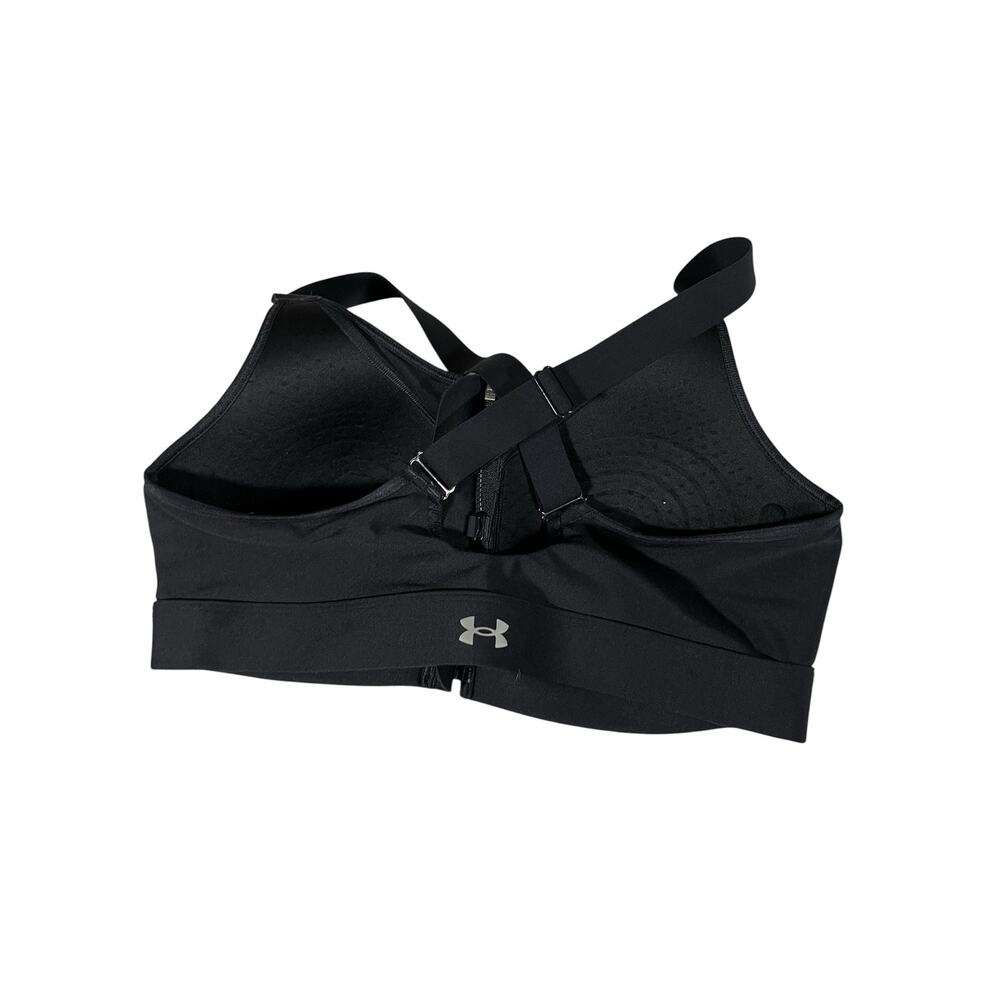Under Armour Women’s L Continuum Black Zip High Impact Gym Sports Bra 1374122 - Picture 2 of 13